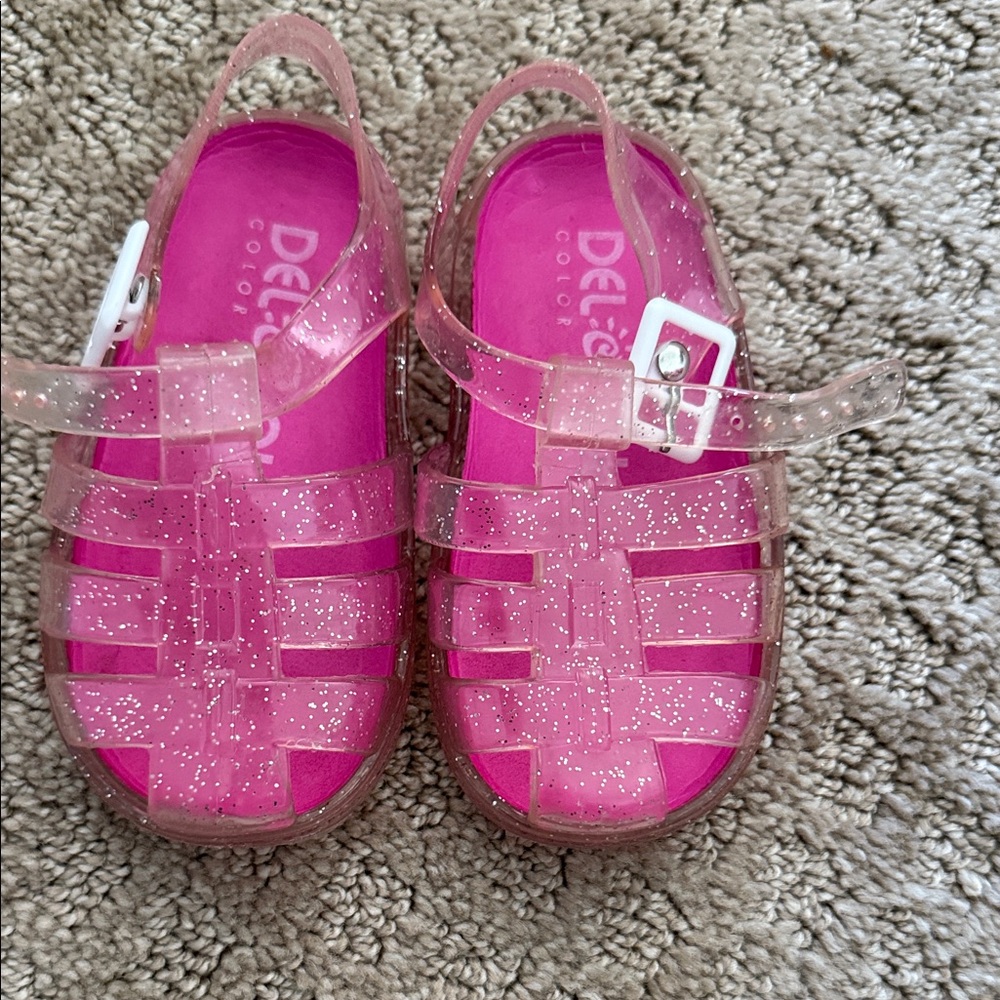 Kids Pink Glitter Sandals